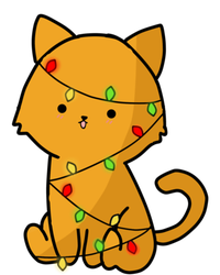 Cute Orange Cat With Xmas Lights Love Cats Funny Gift T-Shirt