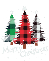 Merry Christmas Three Xmas Trees Buffalo Plaid Woman Gift Hoodie