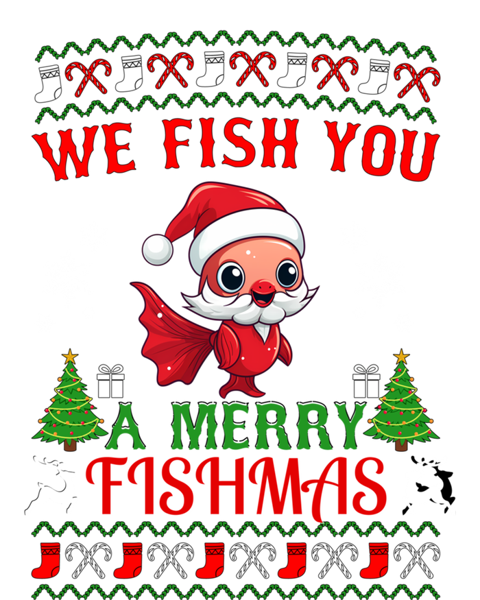 Fishing Funny Christmas Lights I Wish A Merry Fishmas Gift Women's Long Sleeve Flannel Pajama Set 