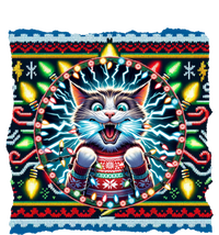 Fried Pussycat Ugly Christmas Cat Chewing Christmas Lights Cool Gift T-Shirt