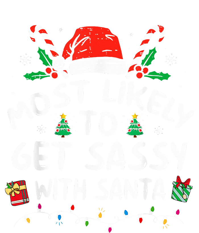 Most Likely To Get Sassy with Santa Funny Family Christmas  Ceramic Bell Ornament