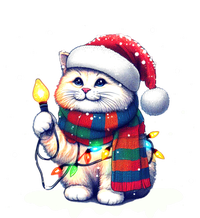 Funny Santa Cat Tangled Up In Christmas Lights Holiday Xmas Gift Canvas