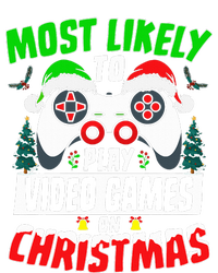 Most Likely Play Video Games On Christmas Xmas Family  Women's Long Sleeve Flannel Pajama Set 