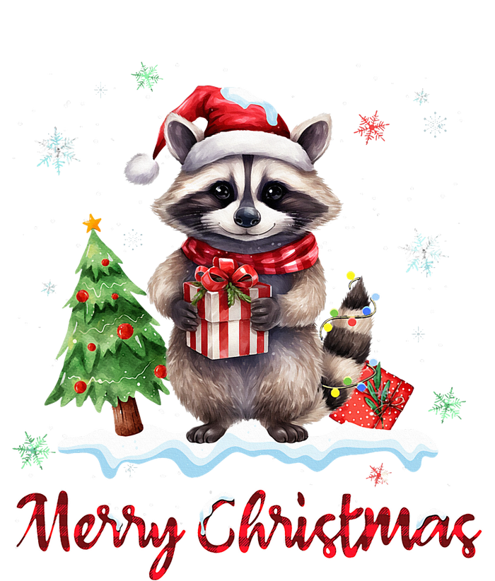 Merry Christmas Raccoon Christmas Xmas Gift For Animal Lover  Women's Racerback Tank