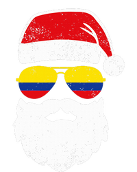 Funny Santa Claus Face Sunglasses Colombia Flag Colombian  T-Shirt