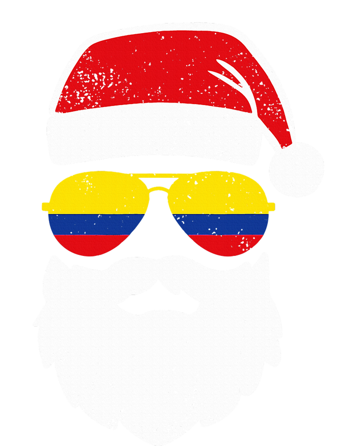 Funny Santa Claus Face Sunglasses Colombia Flag Colombian  T-Shirt