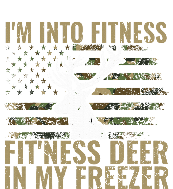 Hunting I'm Into Fitness Deer Freezer Funny Hunter Dad  Stripe Pom Pom Beanie