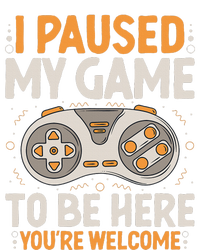 I Paused my Game to be Here Retro Gaming Humor Funny Gamer  Women's Racerback Tank