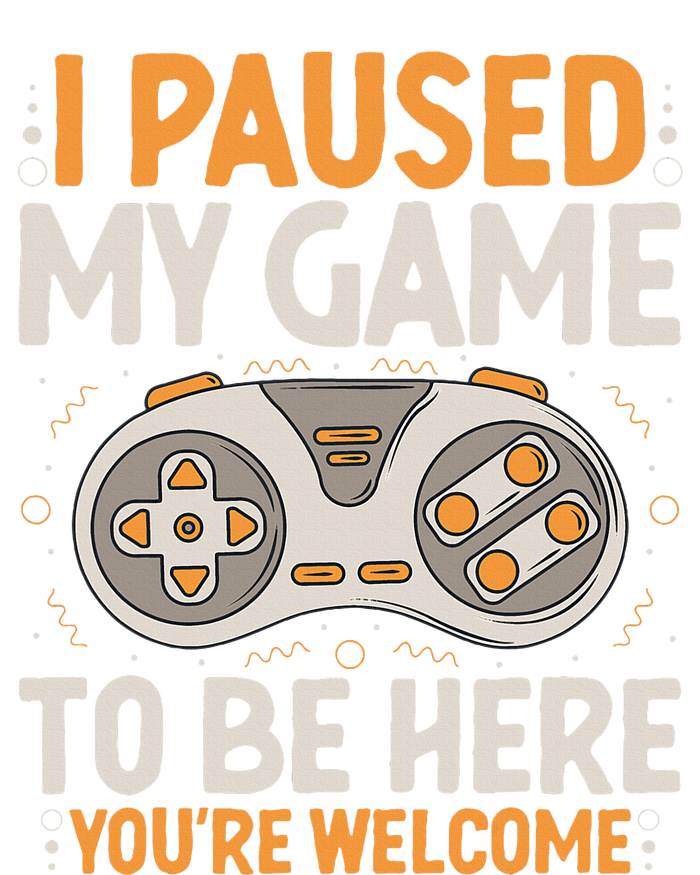 I Paused my Game to be Here Retro Gaming Humor Funny Gamer  Women's Racerback Tank