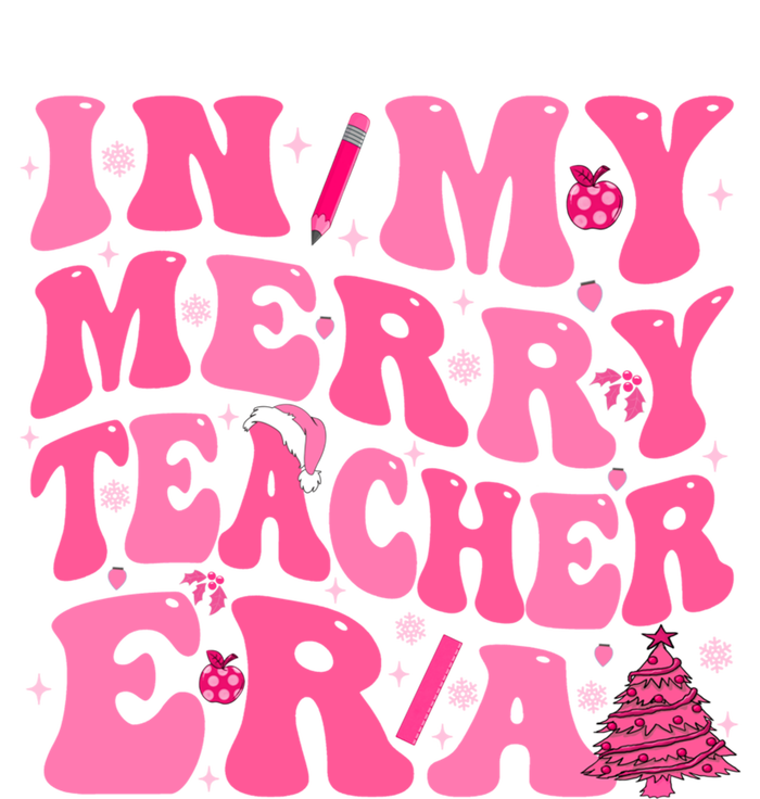 In My Merry Teacher Era Groovy Pink Christmas Teacher Funny Gift Tank Top