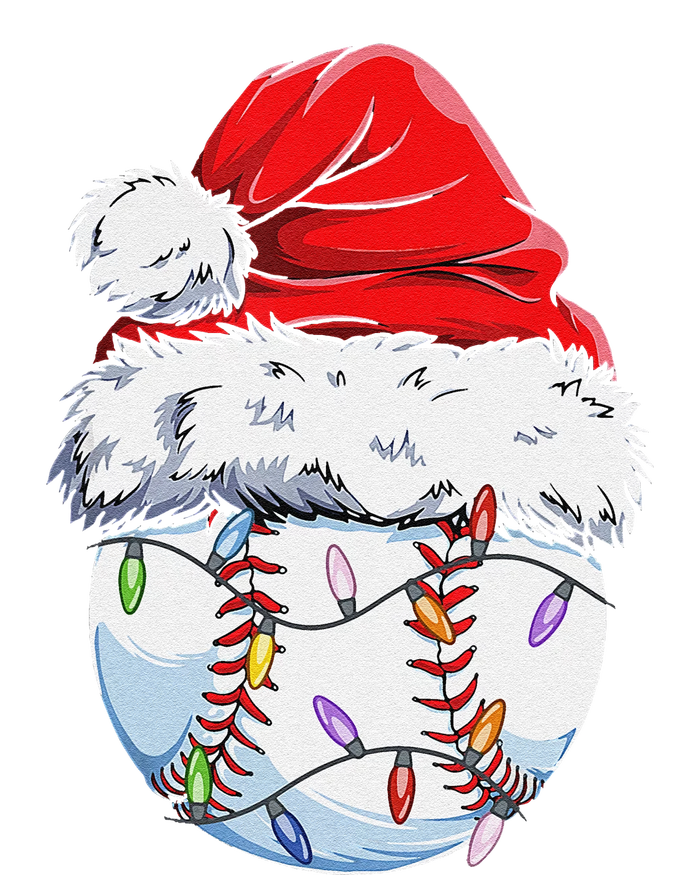 Funny Baseball Christmas Santa Hat Funny Baseball Xmas Holiday Long Sleeve Shirt