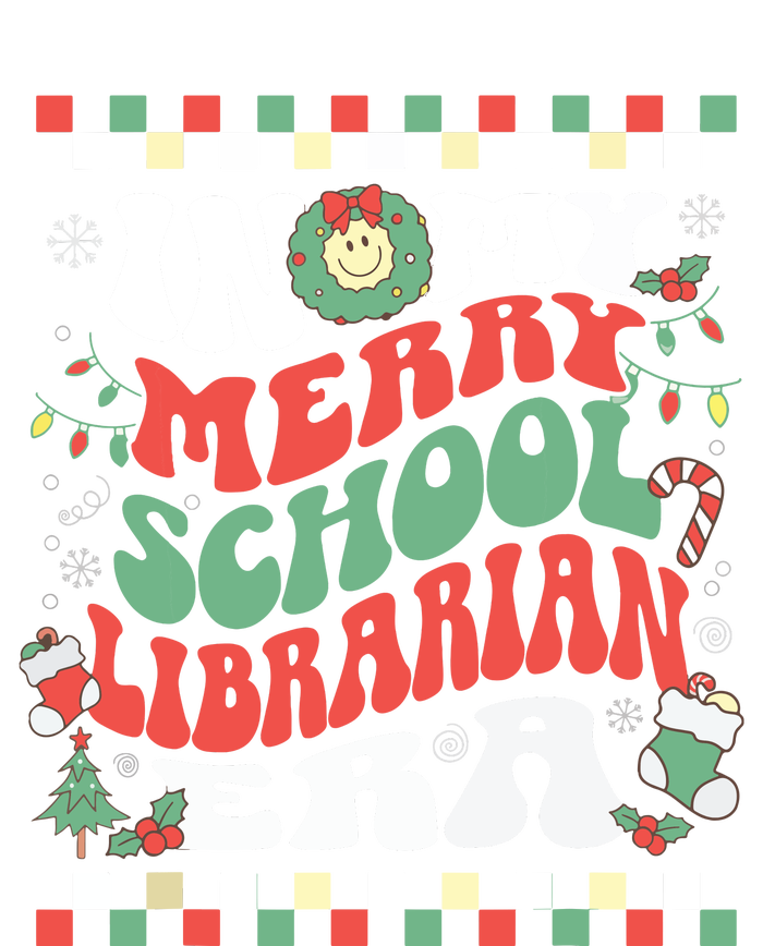 In My Merry School Librarian Era Retro Groovy Christmas Tank Top