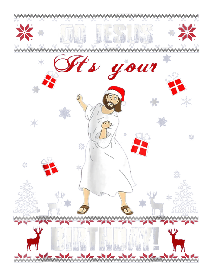 Go Jesus ItS Your Birthday Ugly Christmas Sweater USA-Made Snowflake Beanie