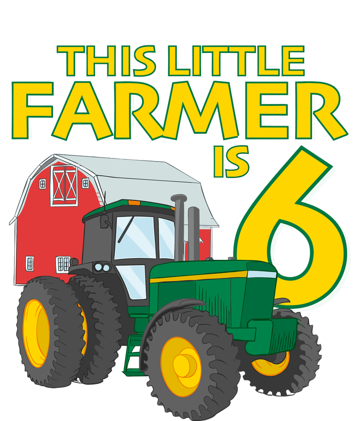 6 Year Old Green Farm Tractor Birthday Party Farmer 6th Gift T-Shirt