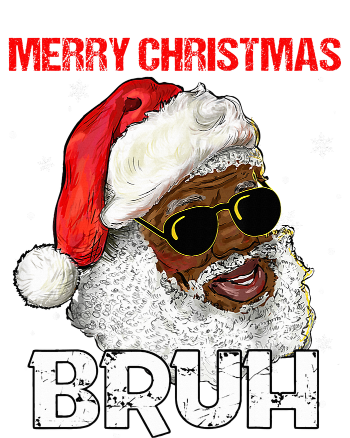 Santa Merry Christmas Bruh Afro African American Xmas Retro  T-Shirt