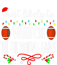 Most Likely To Watch All The Football Games Christmas Xmas  Women's V-Neck T-Shirt