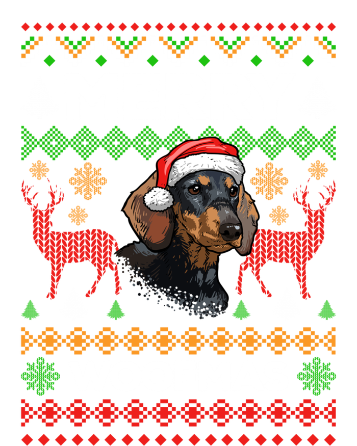 Merry Woofmas Ugly Sweater Christmas Dachshund Lover Gift Cute Gift Valucap Bio-Washed Visor