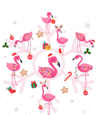 Christmas Flamingo Santa Hat Xmas Lights Flamingo Snowflakes T-Shirt