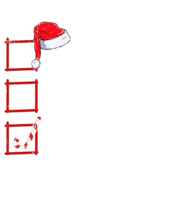 Nice Naughty Innocent Until Proven Guilty Christmas List Funny Gift Coaster