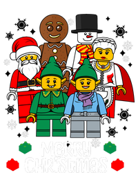 Merry Christmas Building Bricks Santa Elf Snowman Figures Full-Length Apron With Pockets