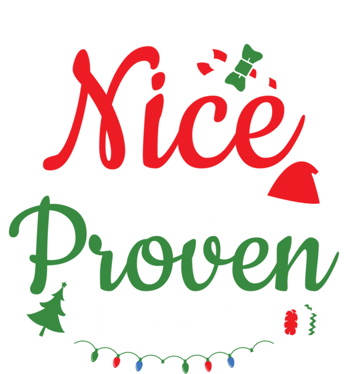 Nice Until Proven Naughty Funny Christmas Lights Christmas Gift Women's Racerback Tank