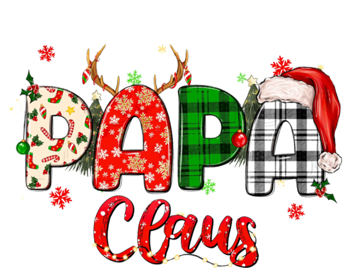 Papa Claus Gift Christmas Lights Pajama Family Matching Cool Gift Striped Beanie with Solid Band