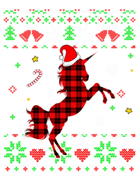 Red Plaid Ugly Sweater Christmas Animals Unicorn Lover Gift T-Shirt