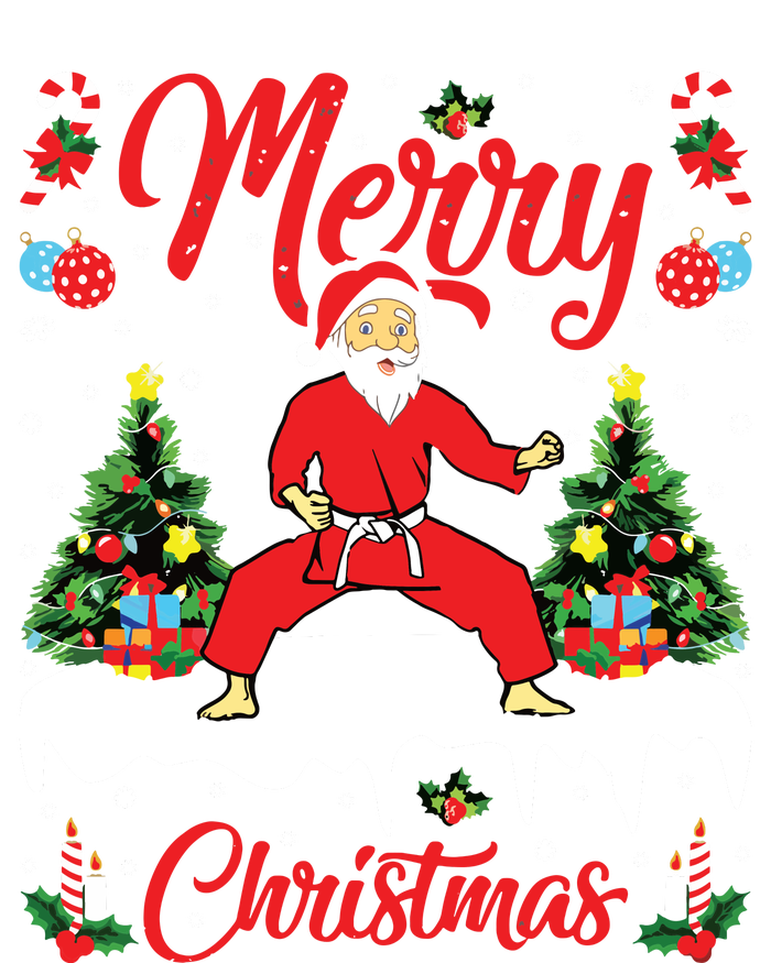 Karate Martial Art Lover Xmas Santa Playing Karate Christmas Short Acrylic Beanie