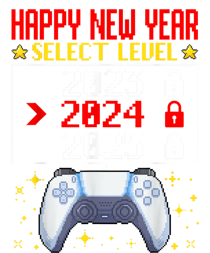 Funny Happy New Year Select Level 2024 Gaming Controller Gift Husband Boyfriend T-Shirt