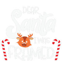 Dear Santa I Was Framed Funny Reindeer Christmas Women's T-Shirt