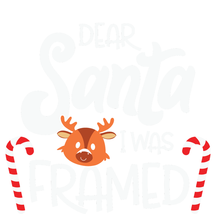 Dear Santa I Was Framed Funny Reindeer Christmas Women's T-Shirt