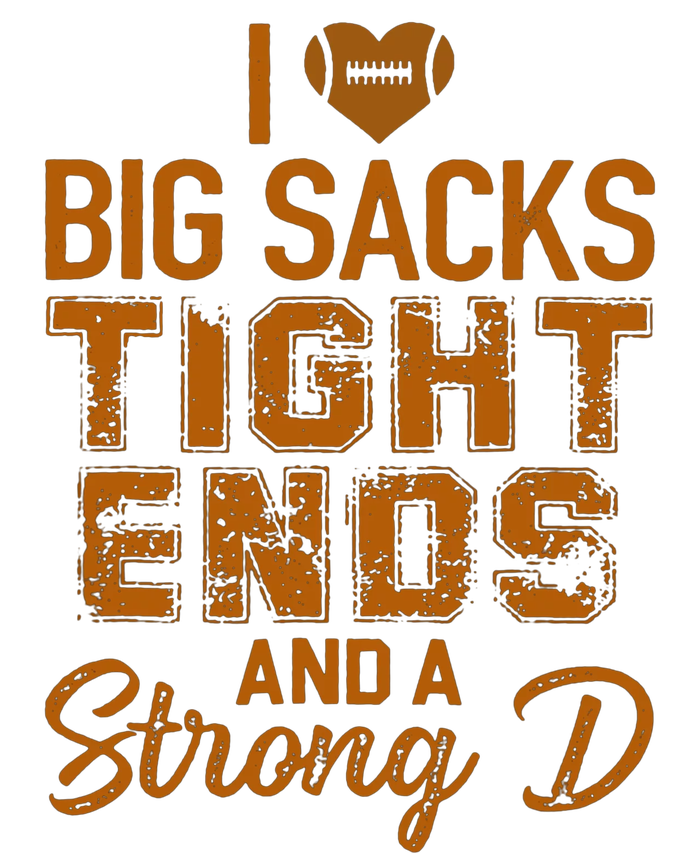 Funny Football I Heart Big Sacks Tight Ends And A Strong D Kids T-Shirt