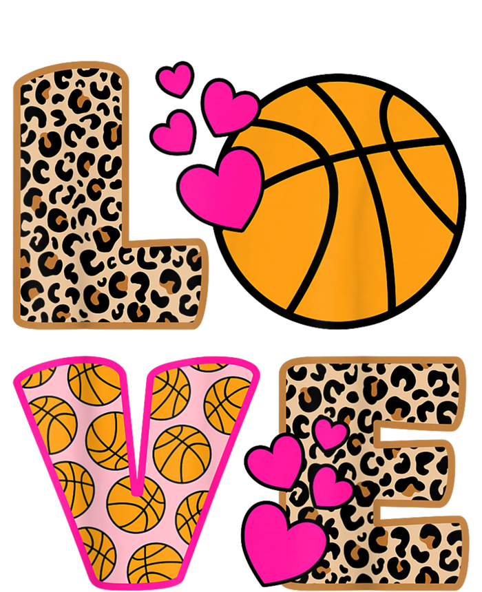 Cute Love Basketball Leopard Print Women Girls Basketball Tall Hoodie