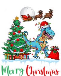 Trex Christmas Tree Lights Santa Hat Merry Christmas Trex Cool Gift Women's Flannel Pajama Set