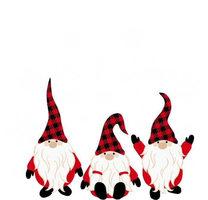 Three Gnomes In Red Letitsnow Gnome Christmas Funny Gift T-Shirt