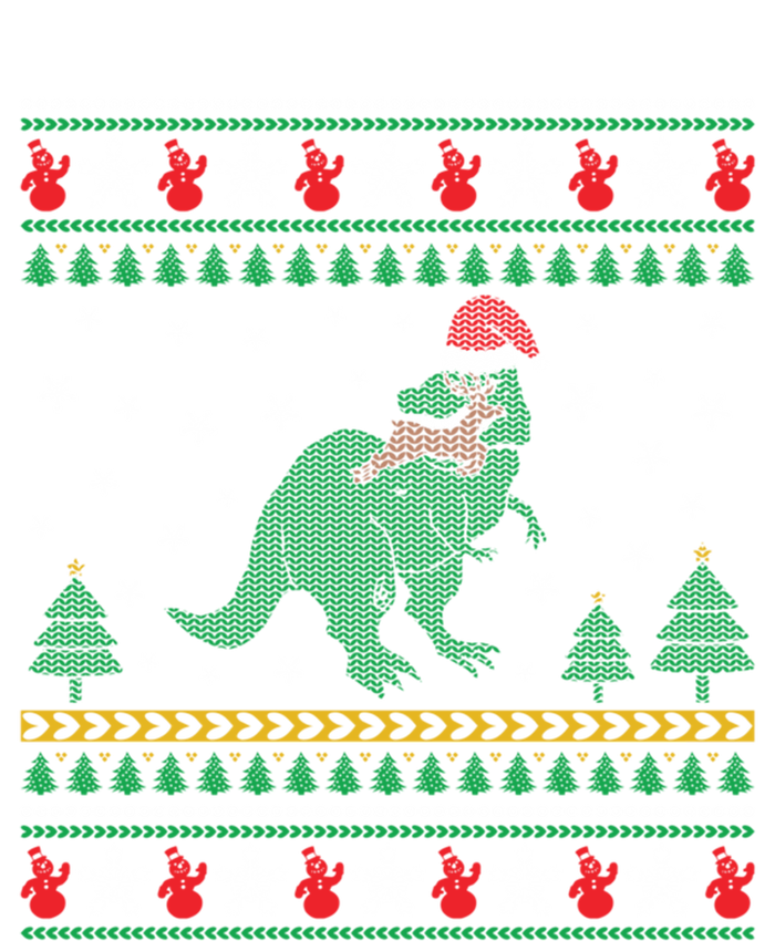 Ugly Xmas T Rex Christmas Dinosaur Eating Reindeer Cute Gift Kids Long Sleeve Shirt