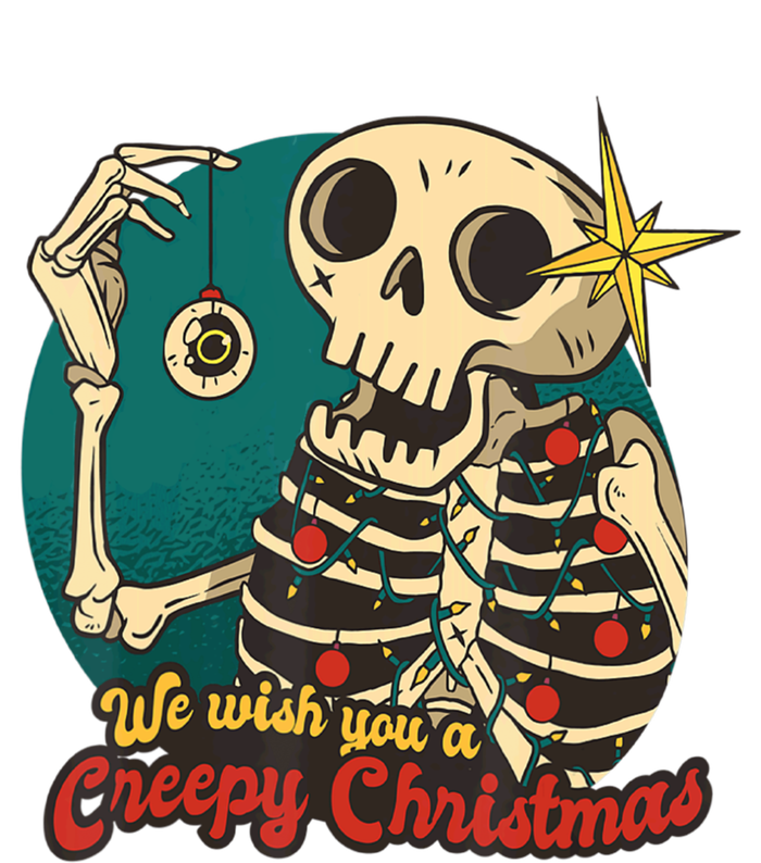 We Wish A Creepy Merry Christmas Lights Funny Skeleton Skull Gift Magnet