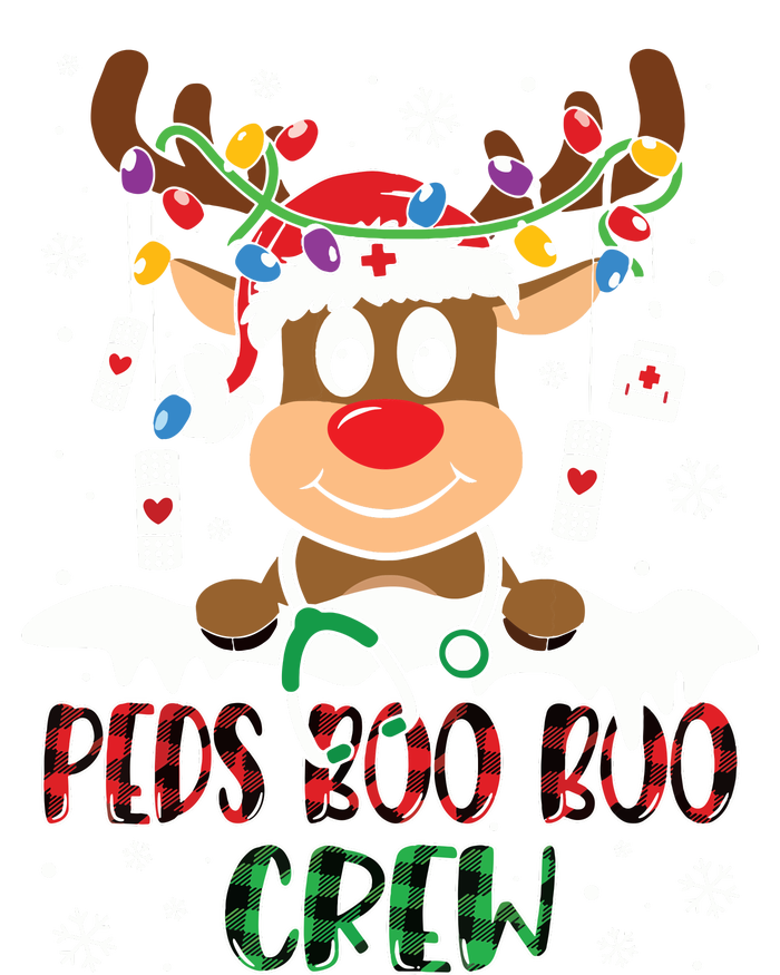 Peds Nurse Boo Crew Reindeer Nurse Buffalo Plaid Christmas Ladies PosiCharge Competitor Racerback Tank