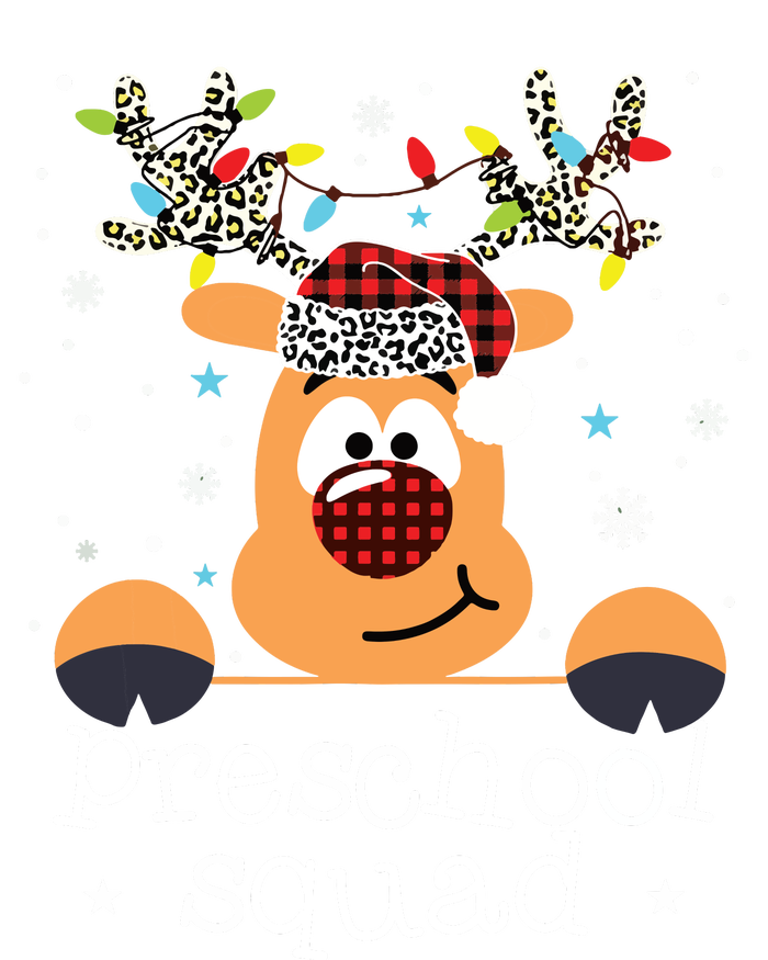 Preschool Squad Plaid Reindeer Santa Hat Teacher Christmas Premium T-Shirt