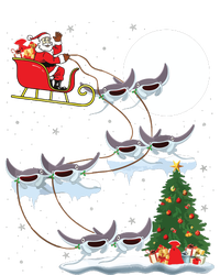 Xmas Lighting Tree Santa Riding Manta Ray Fish Christmas 7-Panel Snapback Hat