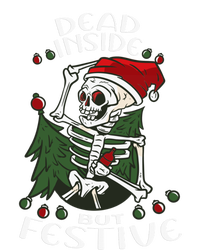 Dead Inside But Festive Drunk Christmas Skeleton Santa Funny Gift Softstyle Adult Sport Polo