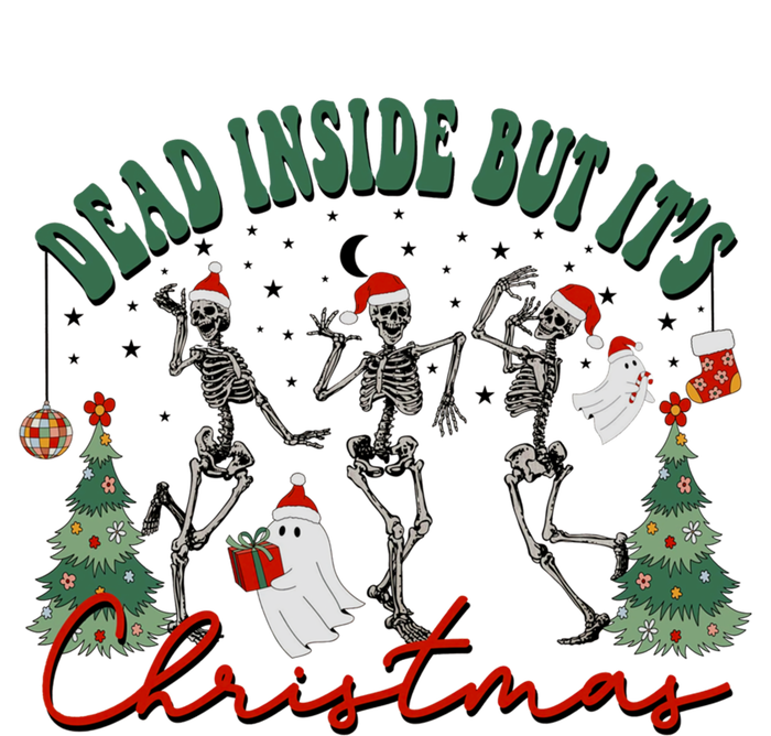 Dead Inside But ItS Christmas Funny Skeleton Merry Xmas Gift Stripe Pom Pom Beanie