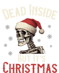 Dead Inside But ItS Christmas: Skeleton In Red Santa Hat Meaningful Gift Pom Pom 12in Knit Beanie