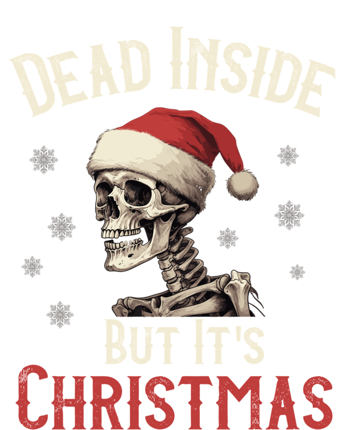 Dead Inside But ItS Christmas: Skeleton In Red Santa Hat Meaningful Gift Pom Pom 12in Knit Beanie