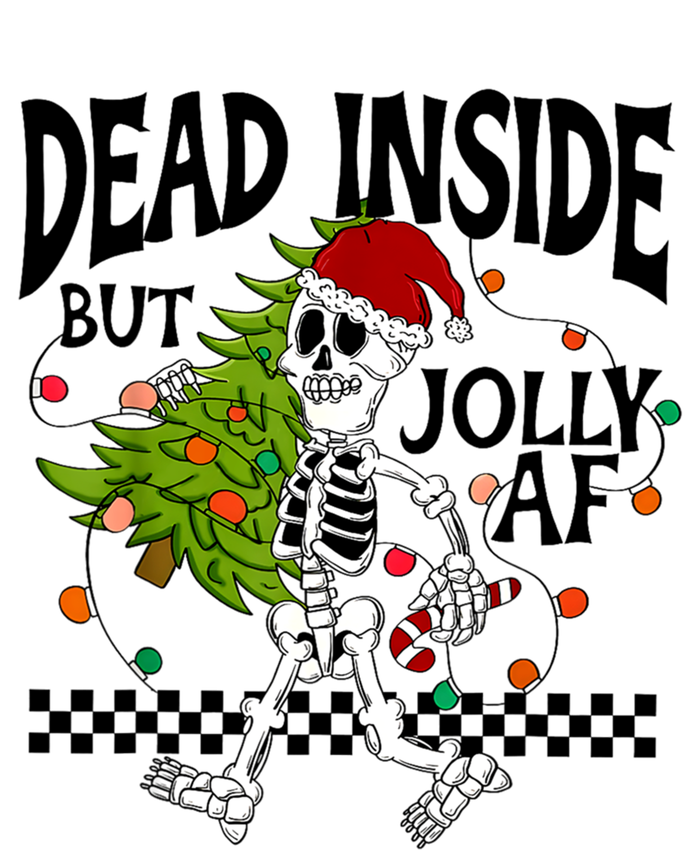 Dead Inside But Jolly Af Funny Skeleton Christmas Tree Retro Cute Gift T-Shirt