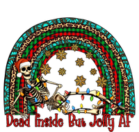 Dead Inside But Jolly Af Rainbow Christmas Skeleton Funny Gift T-Shirt