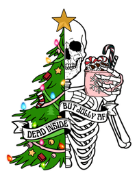 Dead Inside But Jolly Af Skeleton Coffee Xmas Christmas Tree Gift Women's Tri-Blend 3/4-Sleeve Raglan Shirt