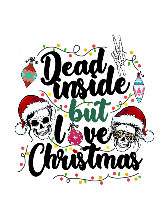 Dead Inside But Love Christmas Messy Bun Skeleton Merry Xmas Gift Women's Long Sleeve Flannel Pajama Set 