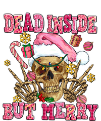 Dead Inside But Merry Pink Christmas Skeleton Santa Hat Gift Toddler Long Sleeve Shirt