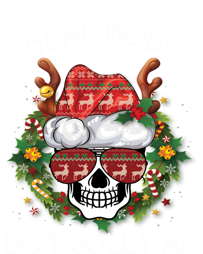 Funny Dead Inside But Jolly Af Skull Santa Christmas Party Meaningful Gift T-Shirt